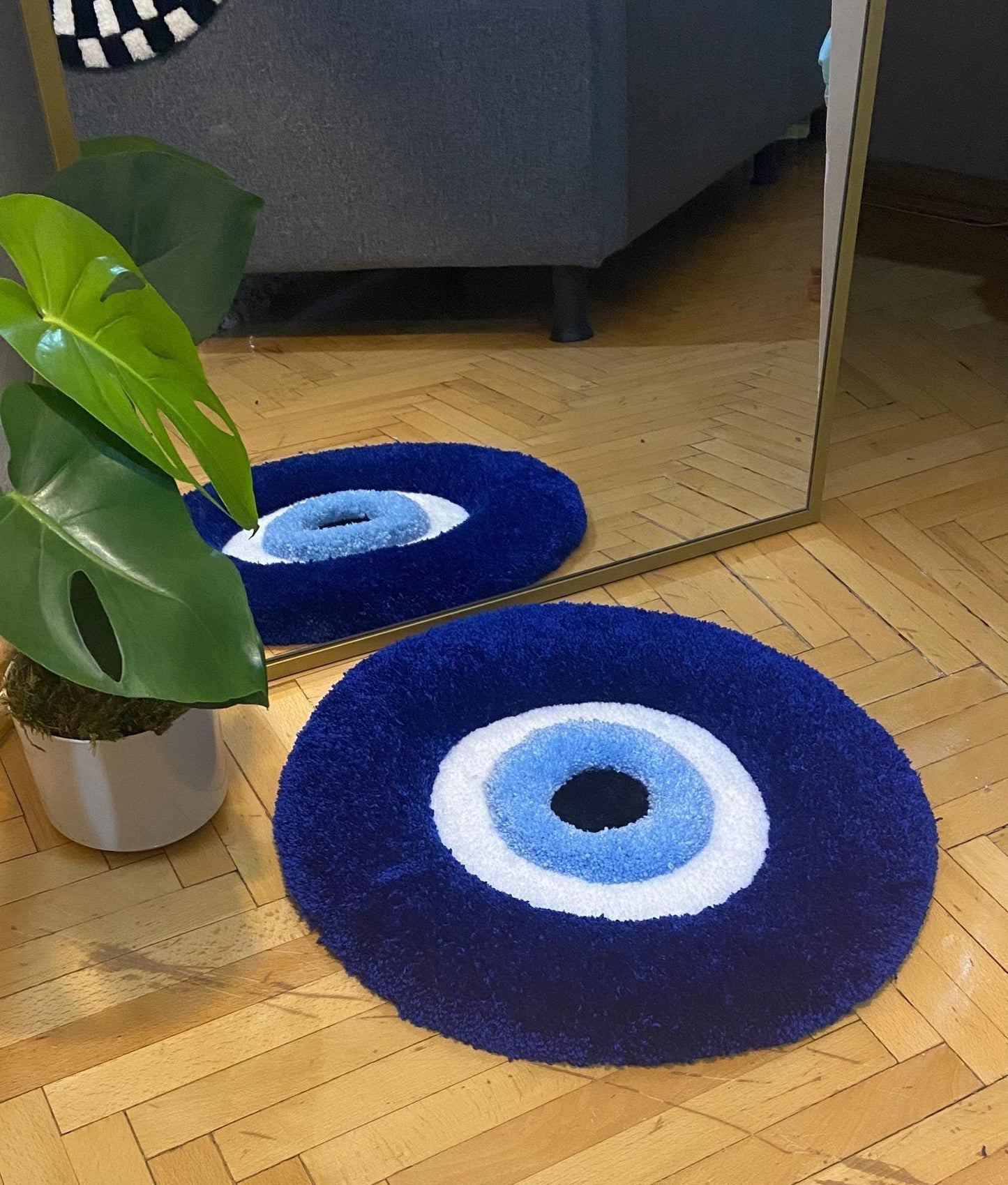 Nazar Boncuğu Halısı - 50cm El Yapımı 3D Kabarık Duvar Sanatı