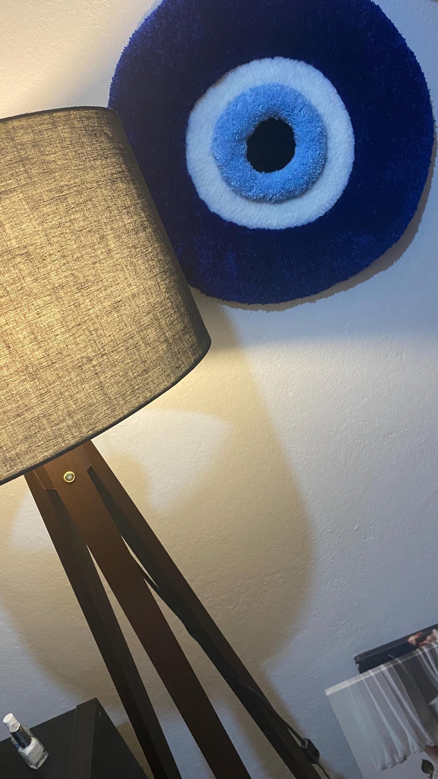 Nazar Boncuğu Halısı - 50cm El Yapımı 3D Kabarık Duvar Sanatı