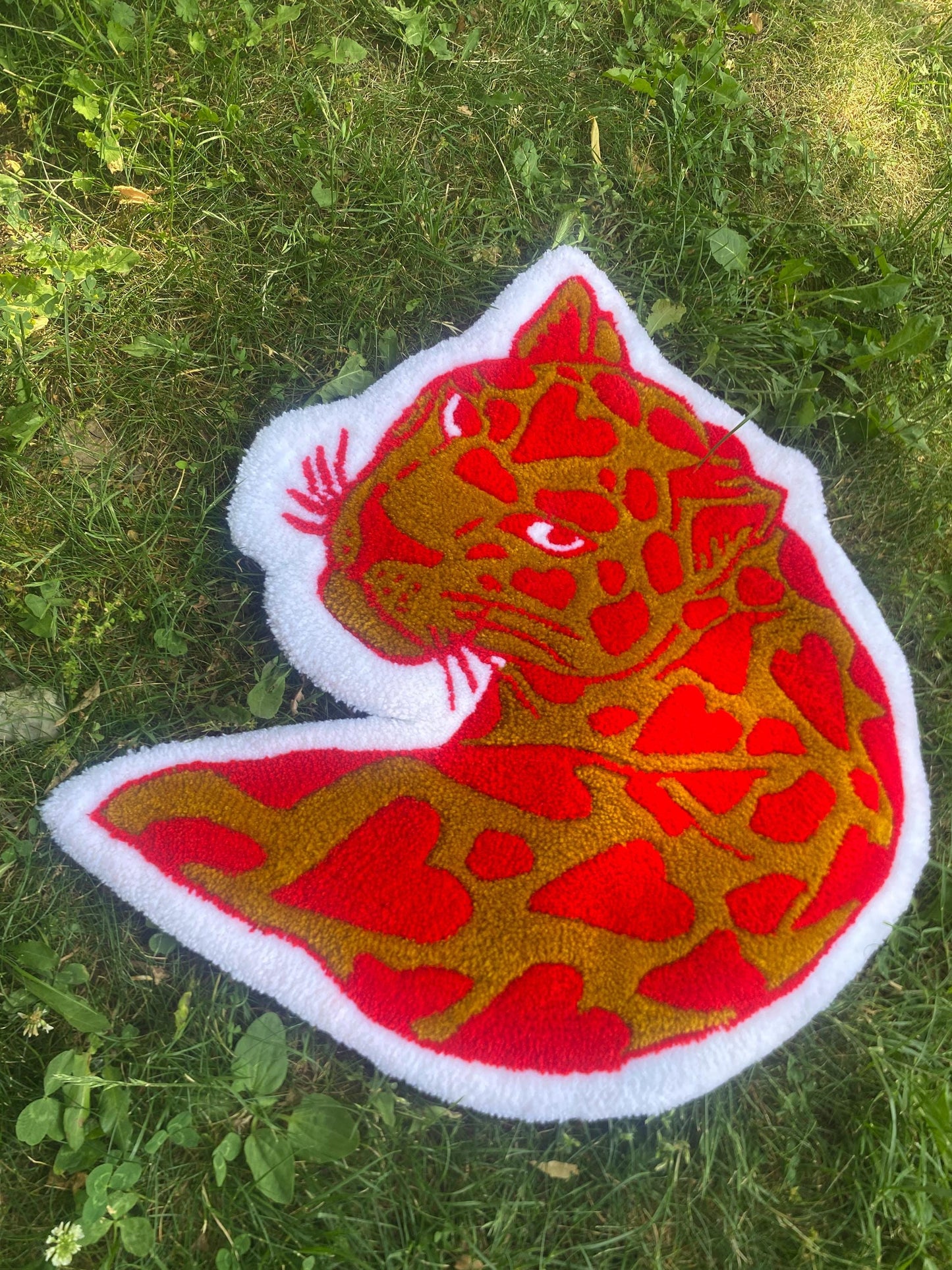 El Yapımı Aslan Halı - 53cm Sevimli Hayvan Duvar Sanatı ve Zemin Dekorasyonu