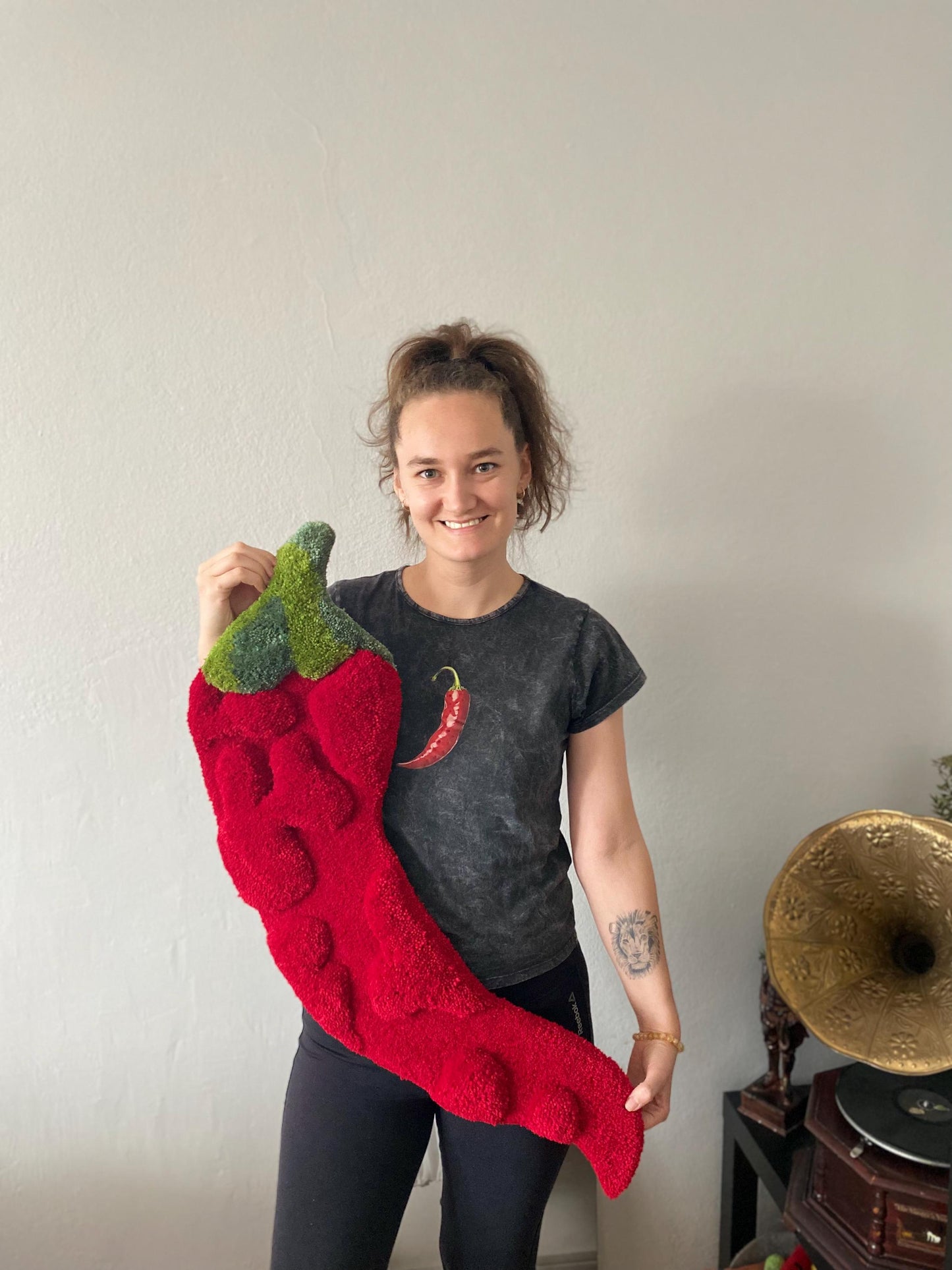 Acı Biber Tufted Halı - 3D Kabarık Mutfak Dekorasyonu