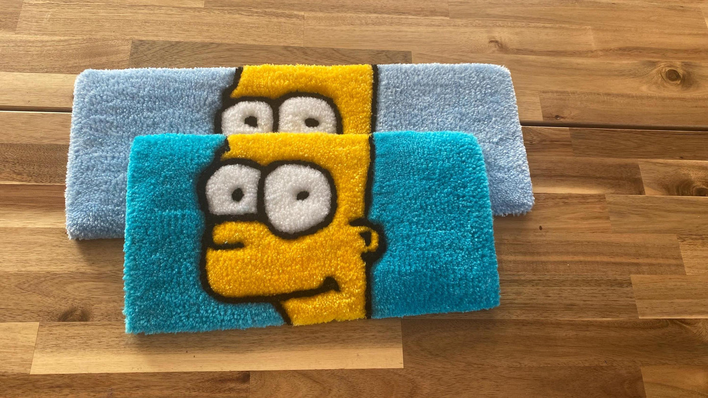 Bart Simpson Keyboard Rug - 44x16cm Handmade Tufted Desk Mat