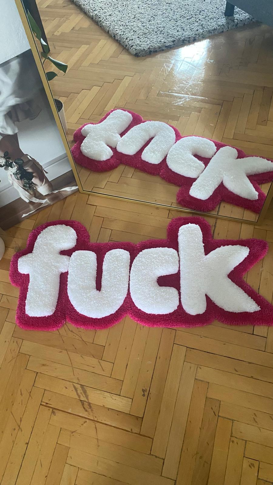 F1CK Rug - 87x37cm Handmade 3D Fluffy Statement Wall Art