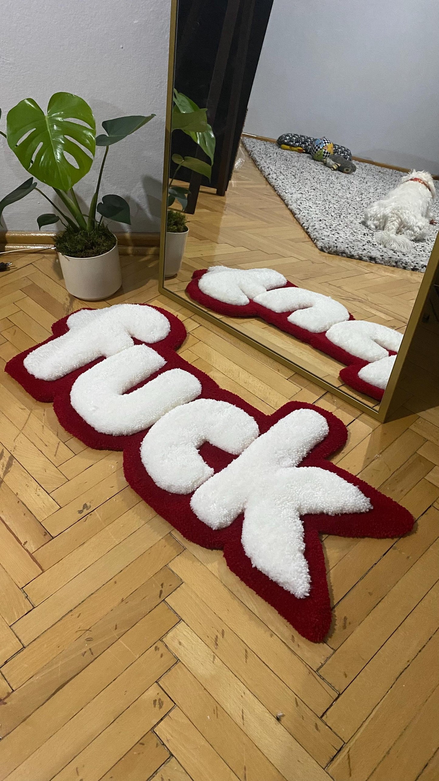F1CK Rug - 87x37cm Handmade 3D Fluffy Statement Wall Art