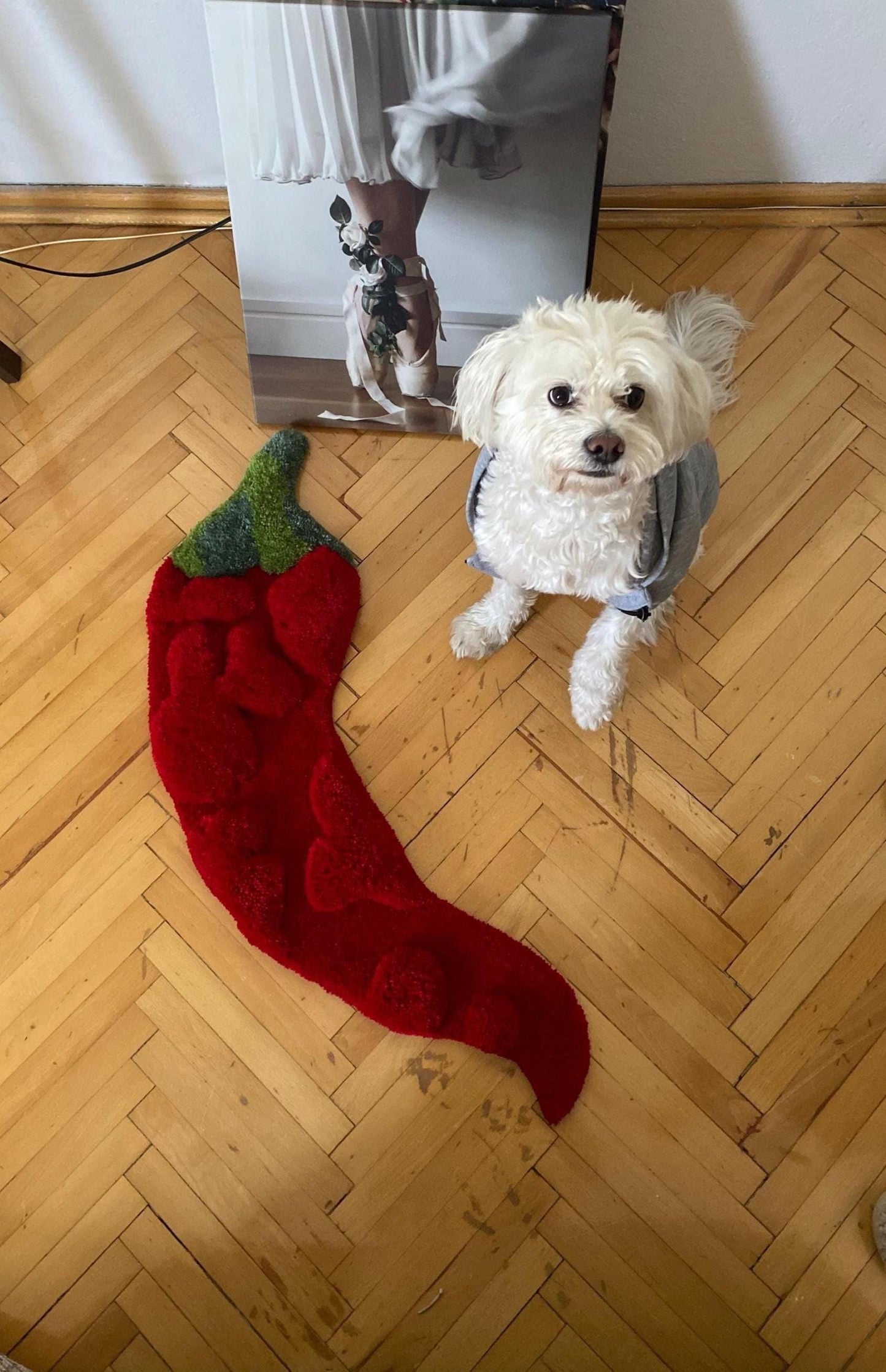 Acı Biber Tufted Halı - 3D Kabarık Mutfak Dekorasyonu