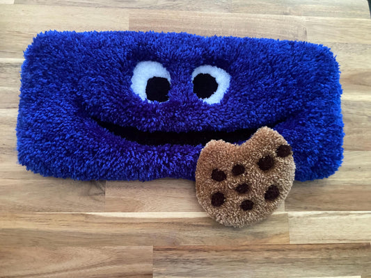 Cookie Monster Klavye Halısı Seti - El Yapımı Peluş Oyun Masası Paspası