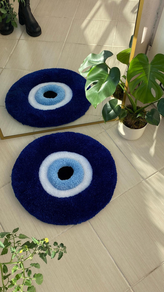 Nazar Boncuğu Halısı - 50cm El Yapımı 3D Kabarık Duvar Sanatı