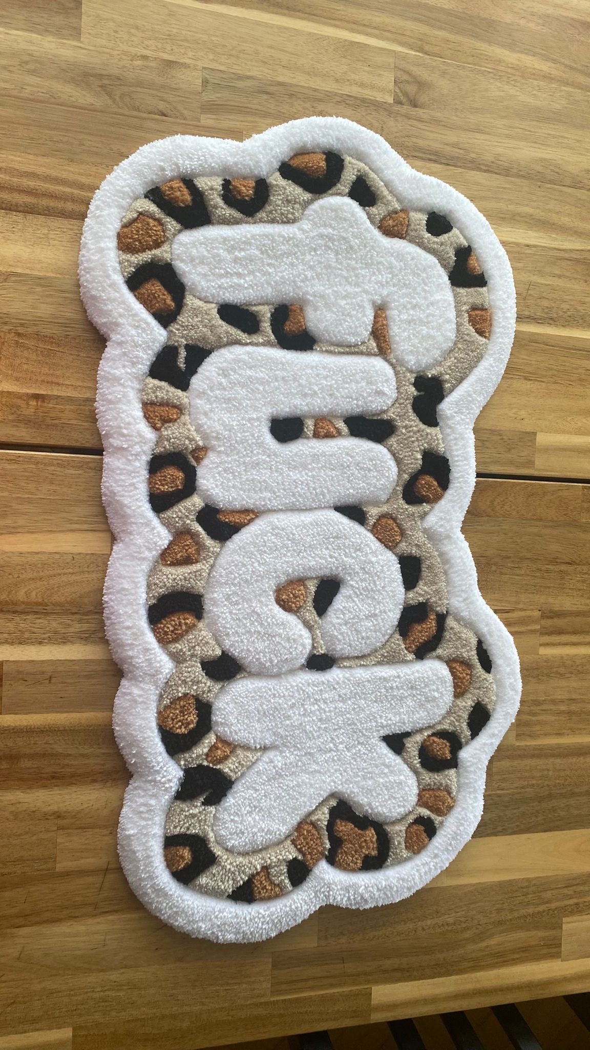 Leopard F1CK Tufting Rug – Handmade Statement Wall Art
