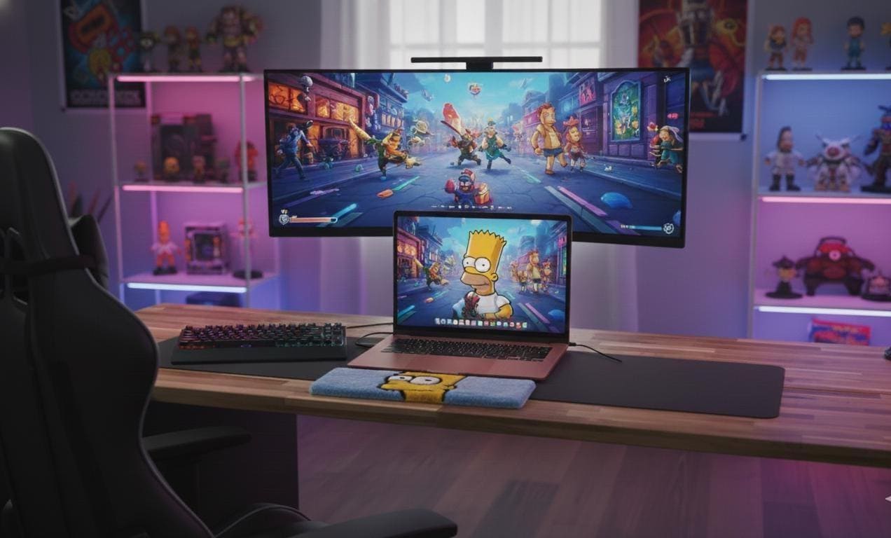 Bart Simpson Keyboard Rug - 44x16cm Handmade Tufted Desk Mat