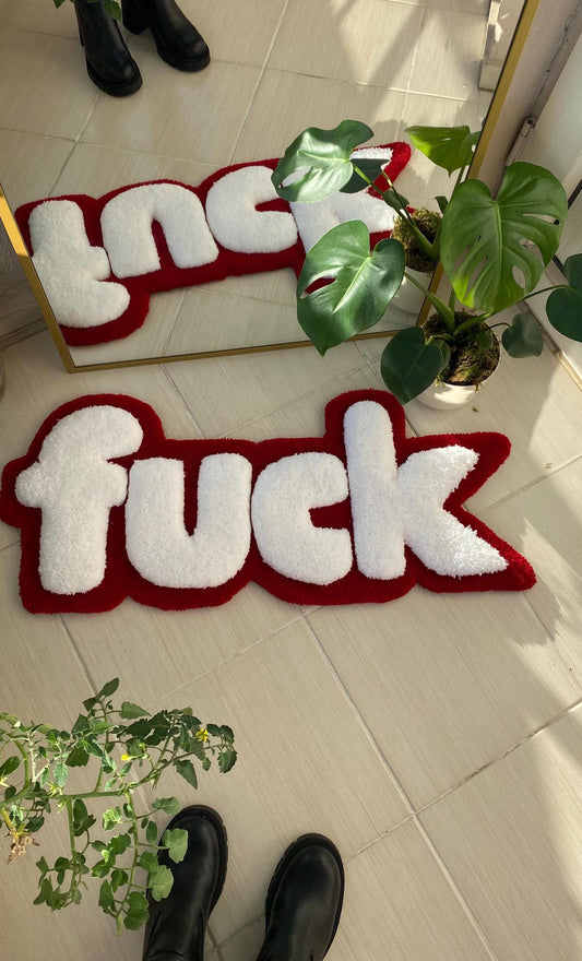 F1CK Rug - 87x37cm Handmade 3D Fluffy Statement Wall Art