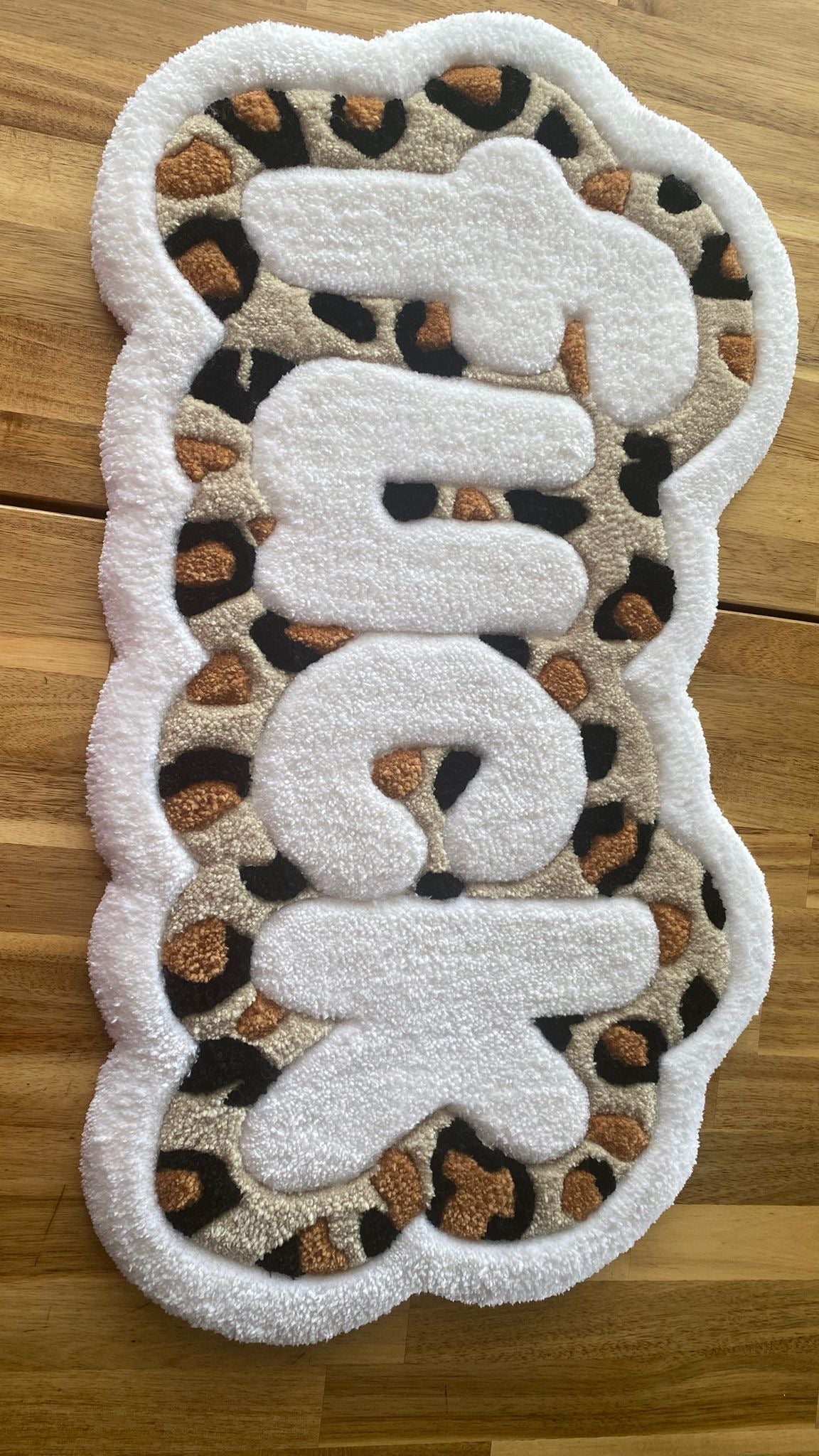 Leopard F1CK Tufting Rug – Handmade Statement Wall Art