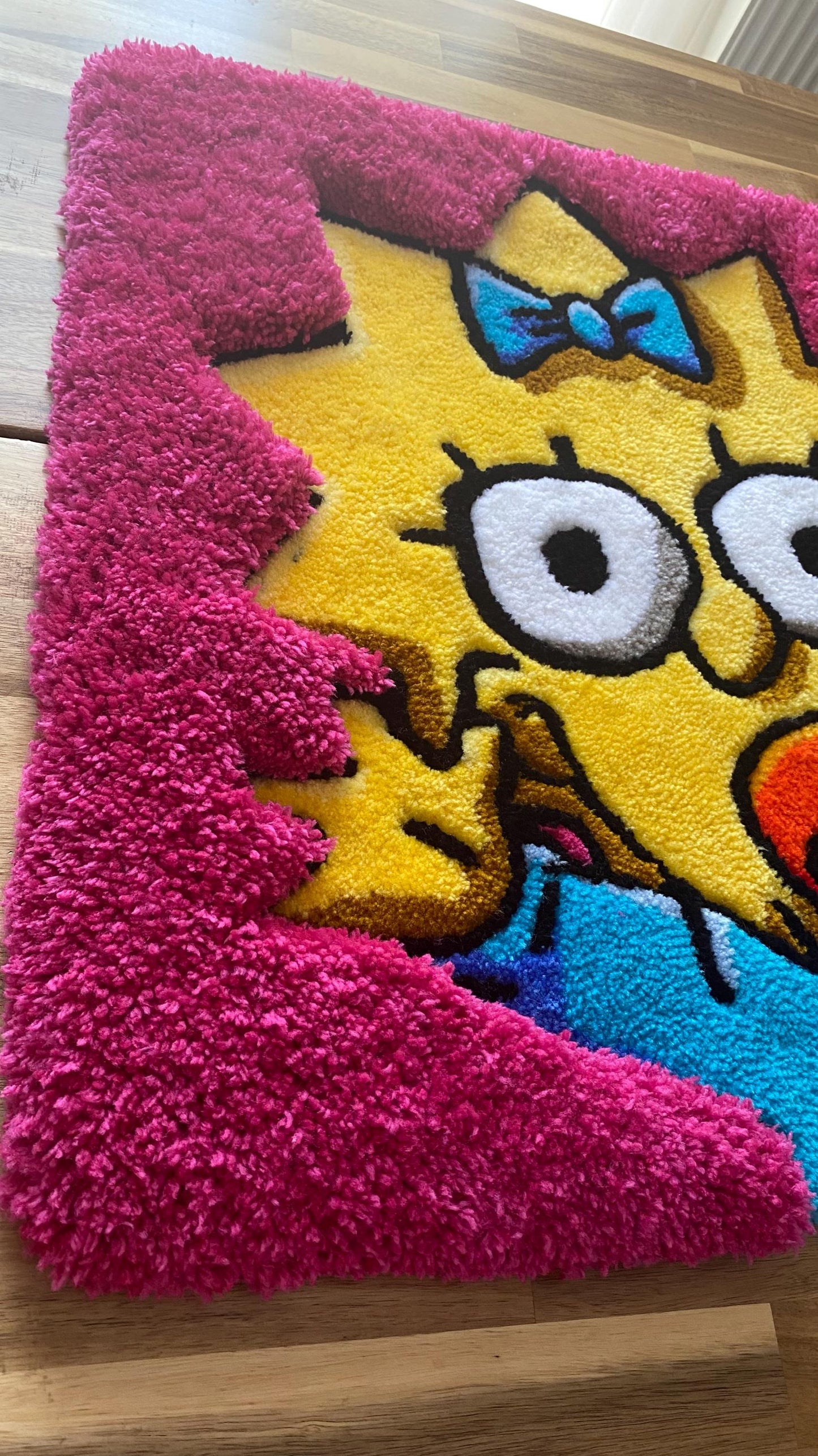 Maggie Simpson Rug - 63x63cm Handmade Cartoon Baby Wall Art