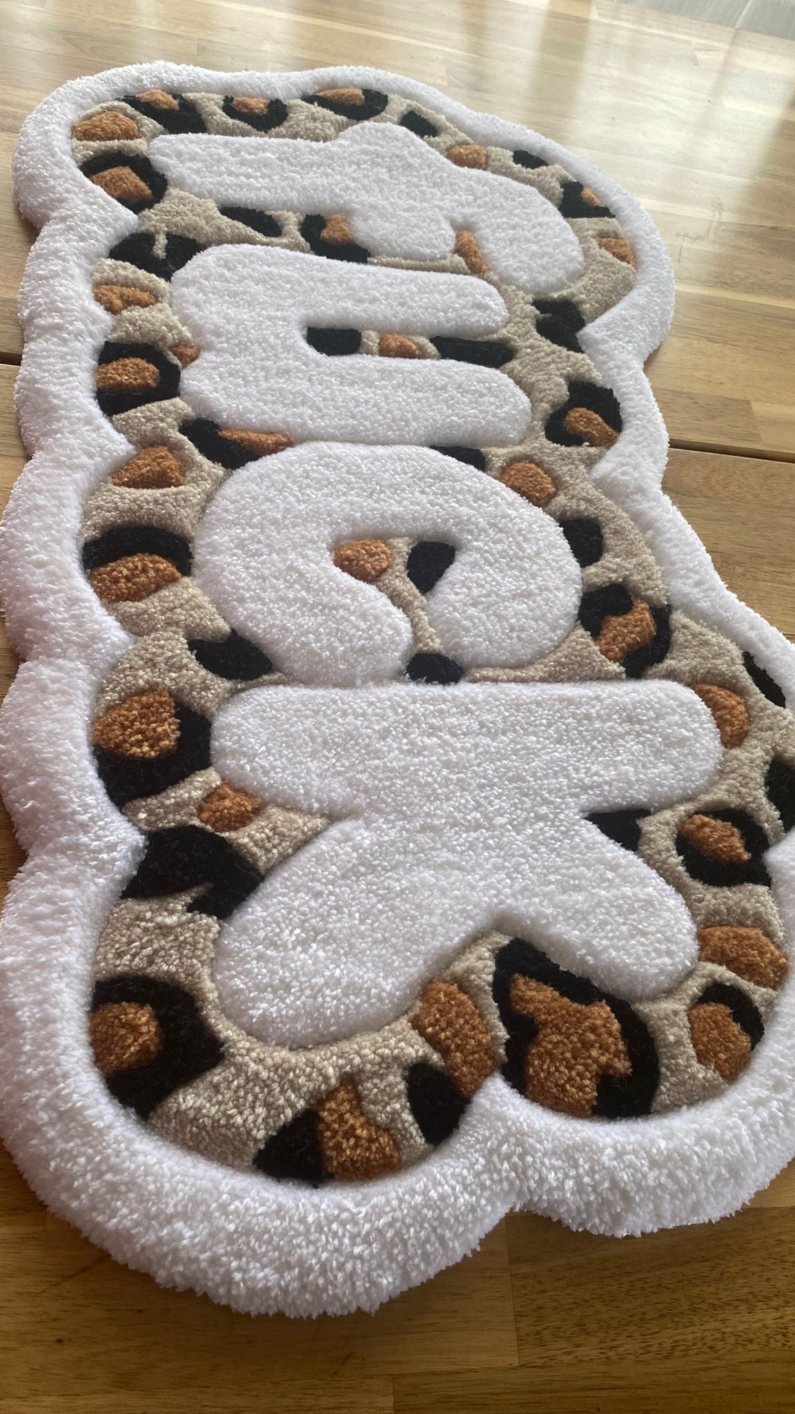 Leopard F1CK Tufting Rug – Handmade Statement Wall Art