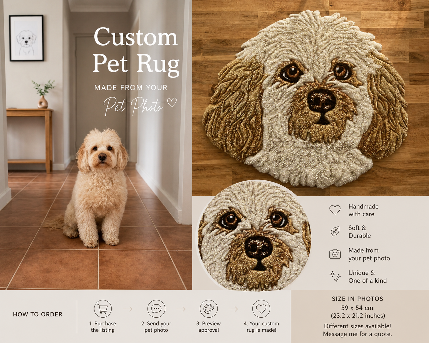 Custom Dog Portrait Rug