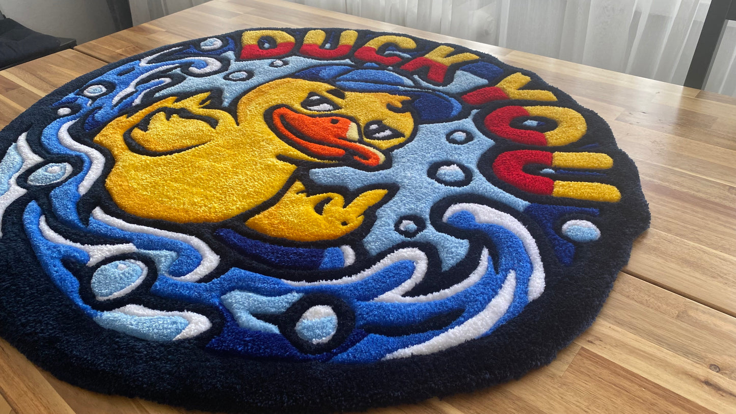 Elips Ördek Desenli Tufted Halı - 105x91 cm