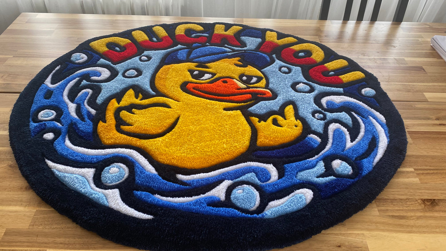 Elips Ördek Desenli Tufted Halı - 105x91 cm