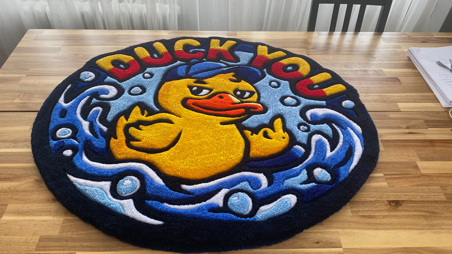 Elips Ördek Desenli Tufted Halı - 105x91 cm