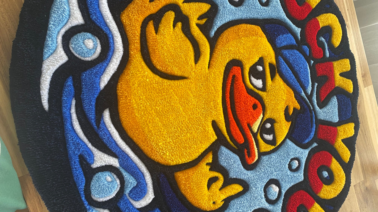 Elips Ördek Desenli Tufted Halı - 105x91 cm