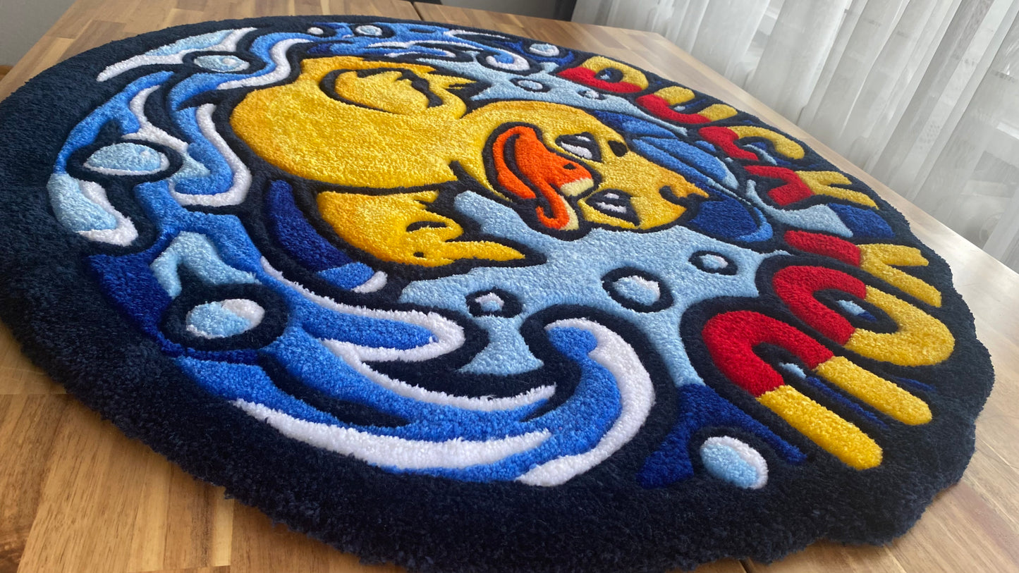 Elips Ördek Desenli Tufted Halı - 105x91 cm