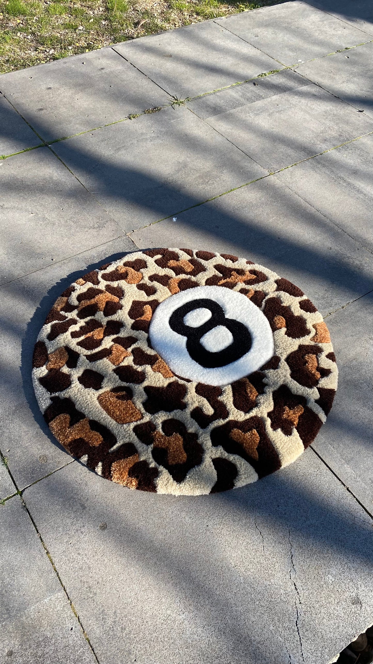 Leopar Desenli El Yapımı Tufting Halı, Yün/Akrilik