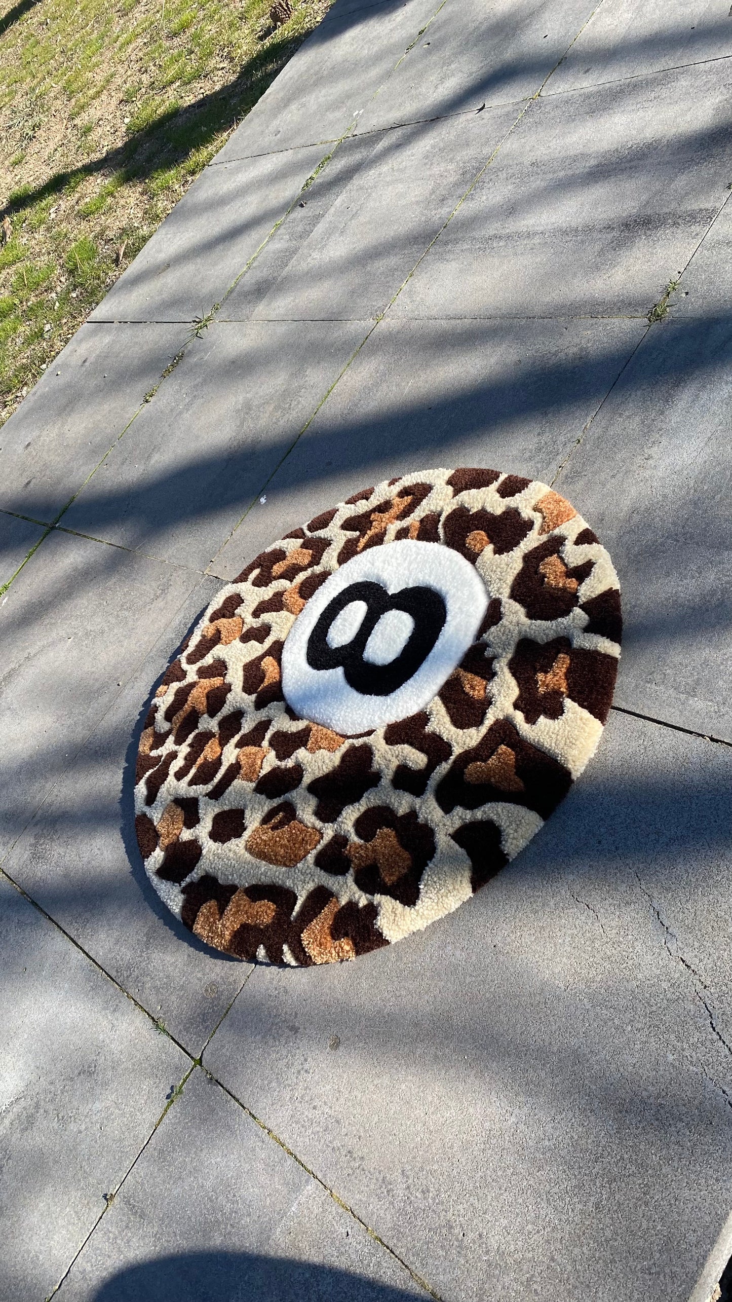 Leopar Desenli El Yapımı Tufting Halı, Yün/Akrilik