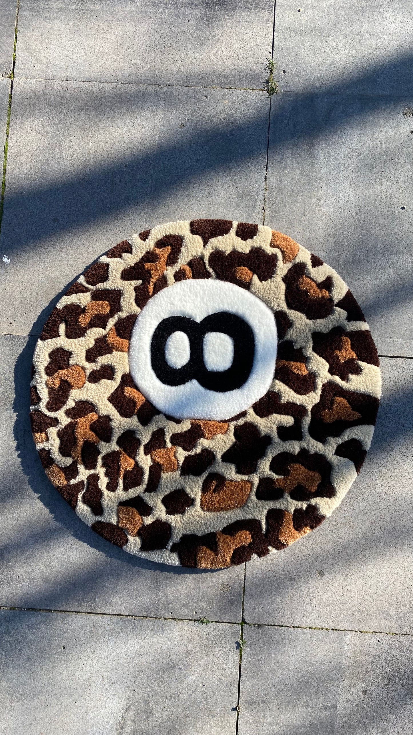 Leopar Desenli El Yapımı Tufting Halı, Yün/Akrilik