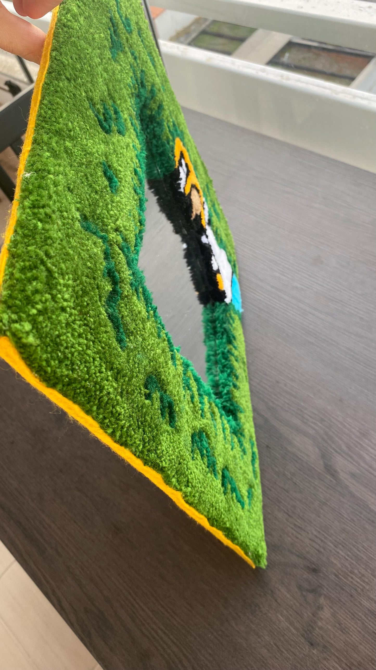 Homer Simpson Mirror Frame - Handmade Tufted Funny Wall Decor