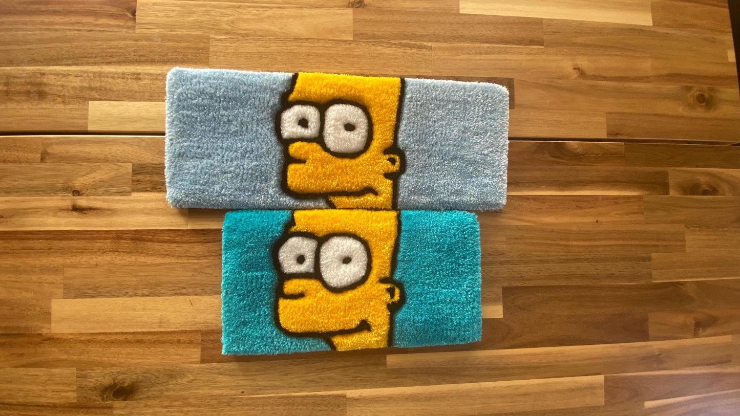 Bart Simpson Keyboard Rug - 44x16cm Handmade Tufted Desk Mat