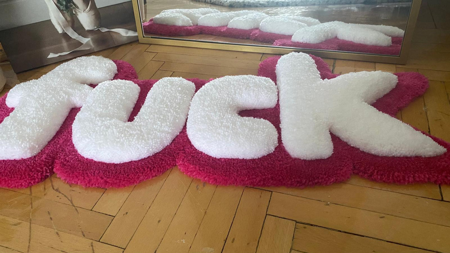 F1CK Rug - 87x37cm Handmade 3D Fluffy Statement Wall Art