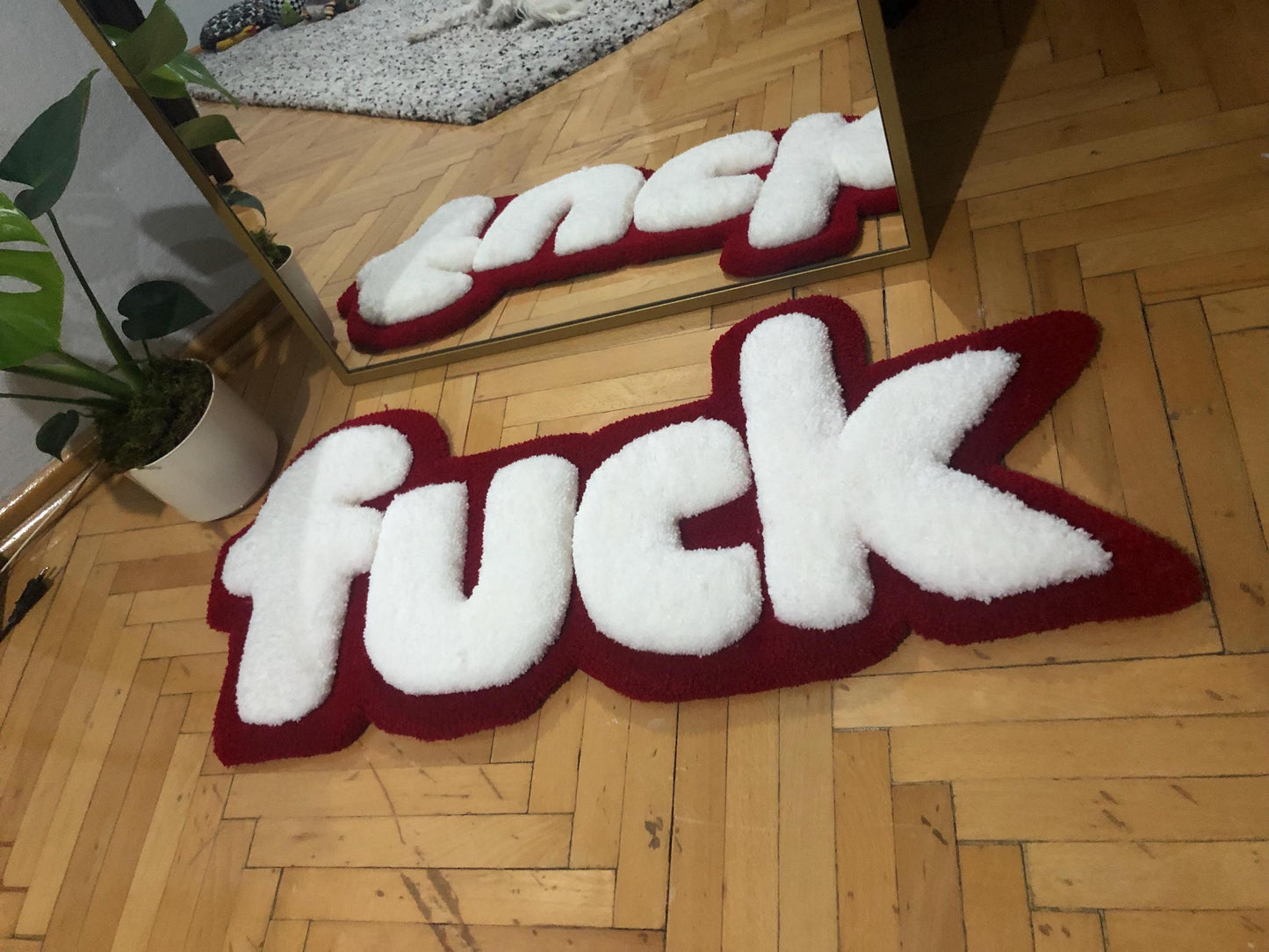 F1CK Rug - 87x37cm Handmade 3D Fluffy Statement Wall Art
