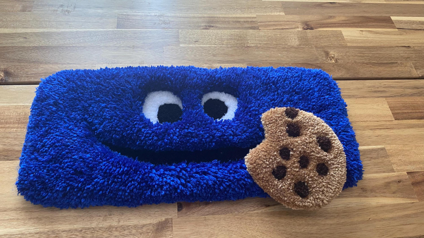 Cookie Monster Klavye Halısı Seti - El Yapımı Peluş Oyun Masası Paspası