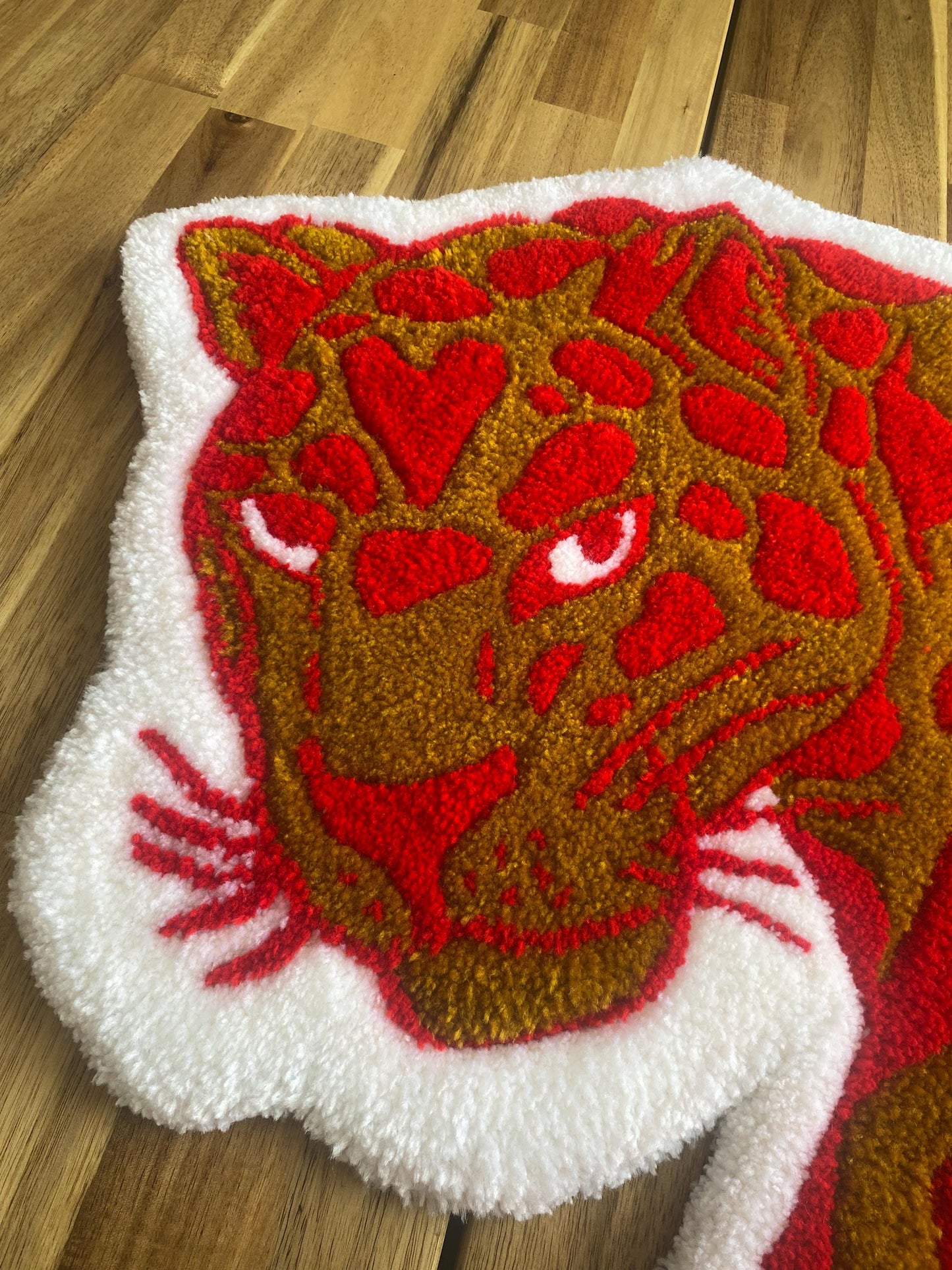 El Yapımı Aslan Halı - 53cm Sevimli Hayvan Duvar Sanatı ve Zemin Dekorasyonu