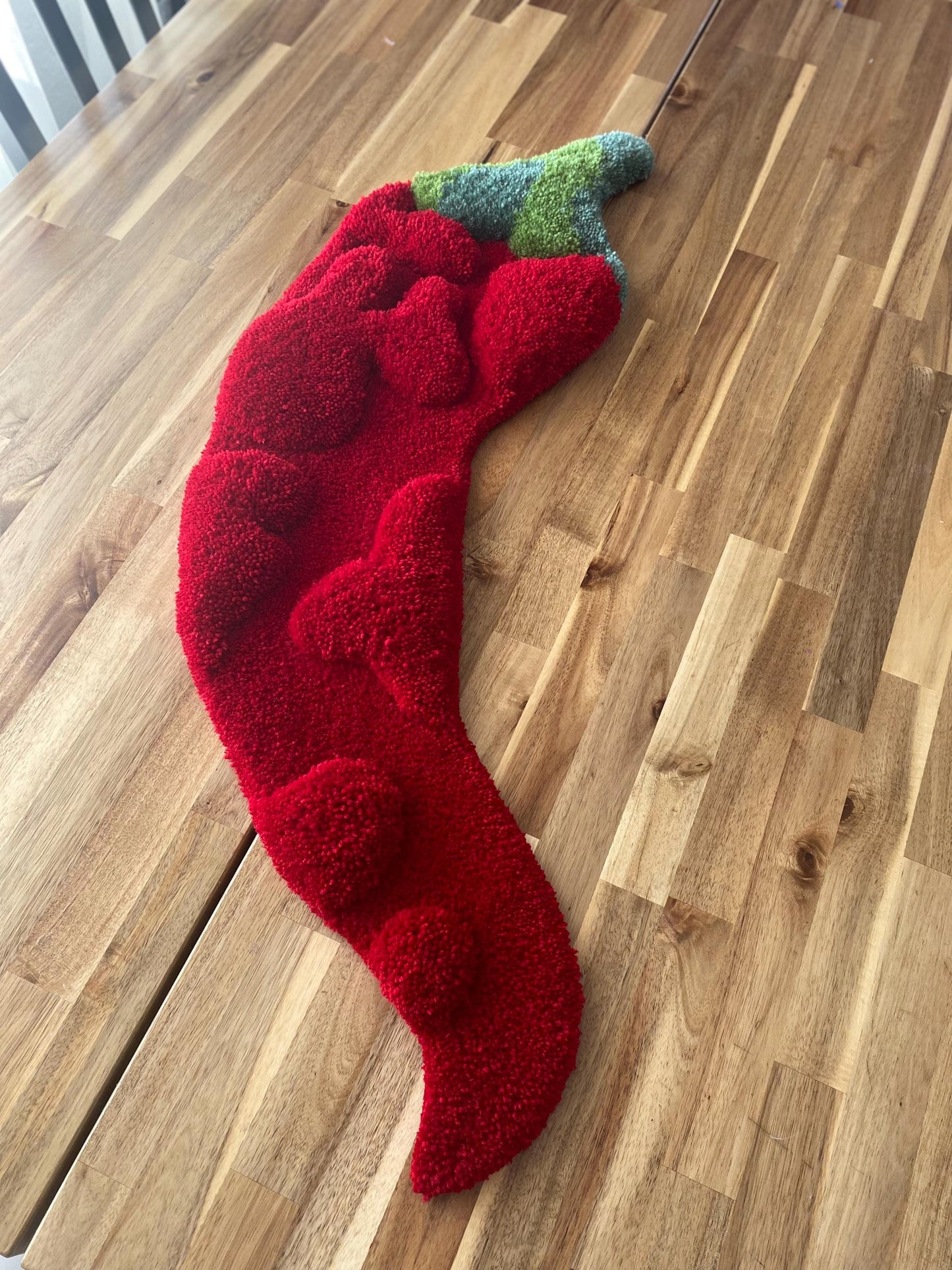 Acı Biber Tufted Halı - 3D Kabarık Mutfak Dekorasyonu