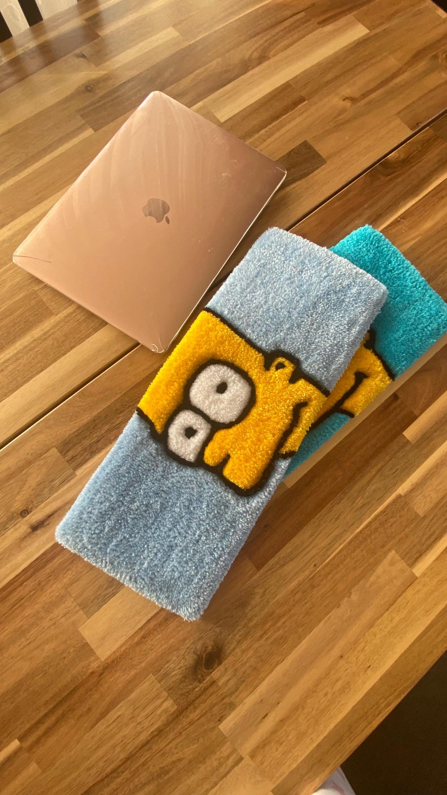 Bart Simpson Keyboard Rug - 44x16cm Handmade Tufted Desk Mat