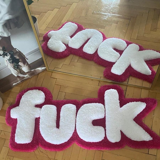 F1CK Rug - 87x37cm Handmade 3D Fluffy Statement Wall Art