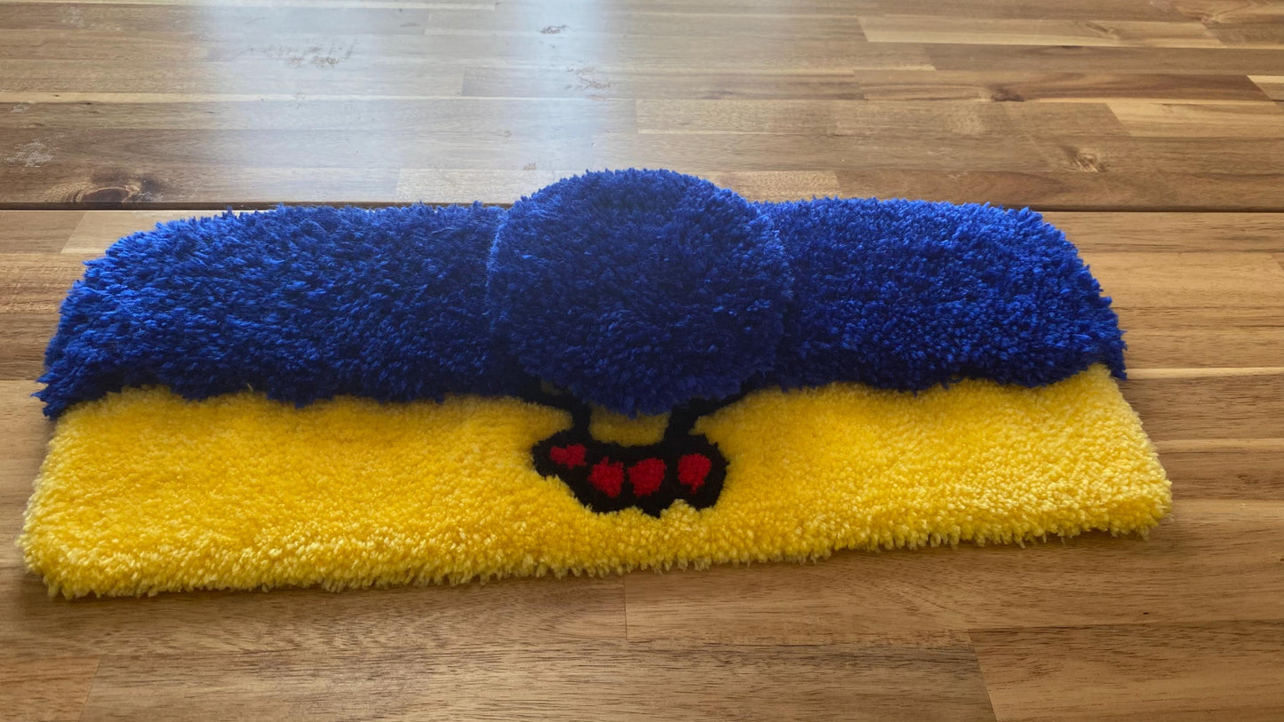 Marge Simpson Keyboard Rug - 44x16cm Handmade Tufted Desk Mat Set