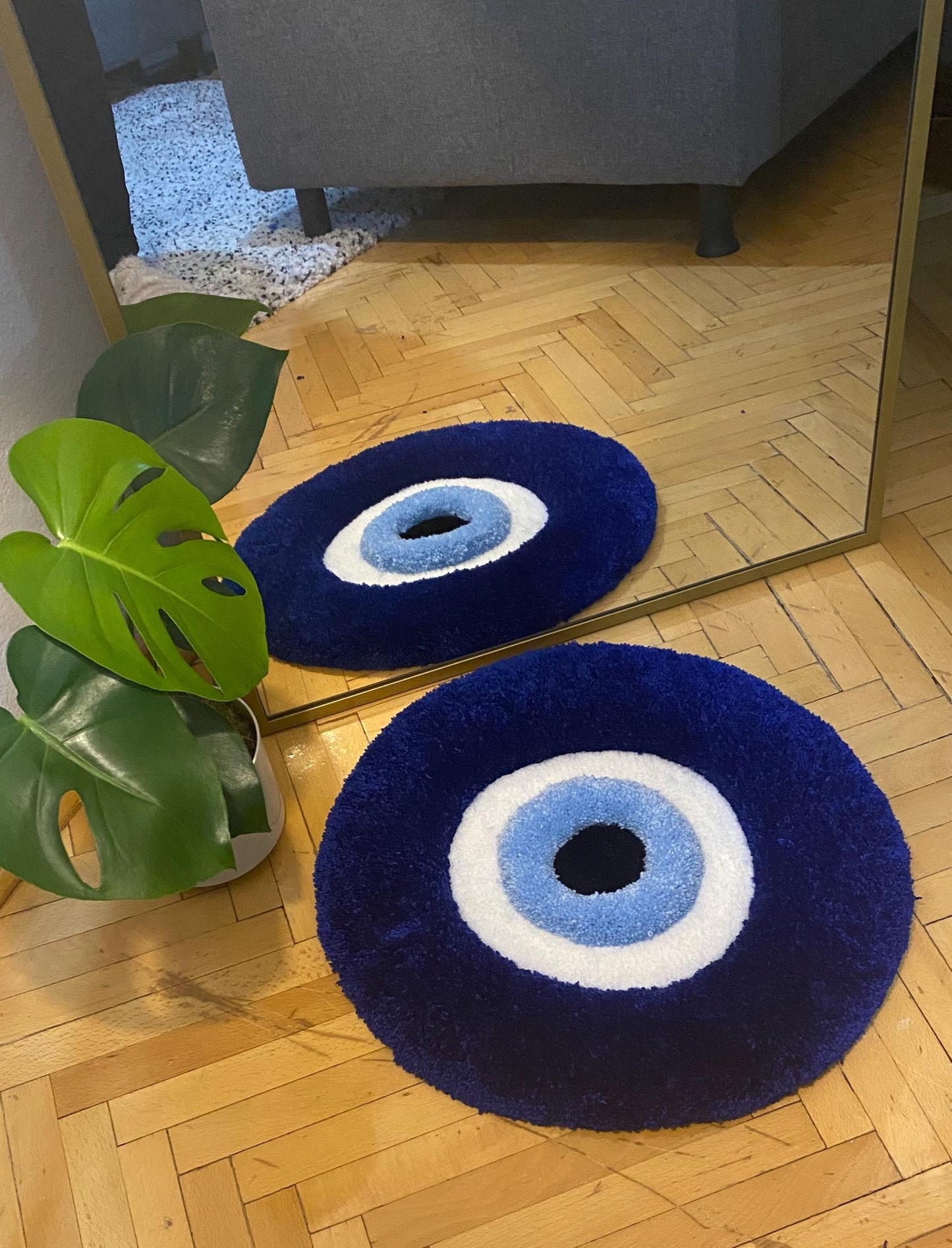 Nazar Boncuğu Halısı - 50cm El Yapımı 3D Kabarık Duvar Sanatı