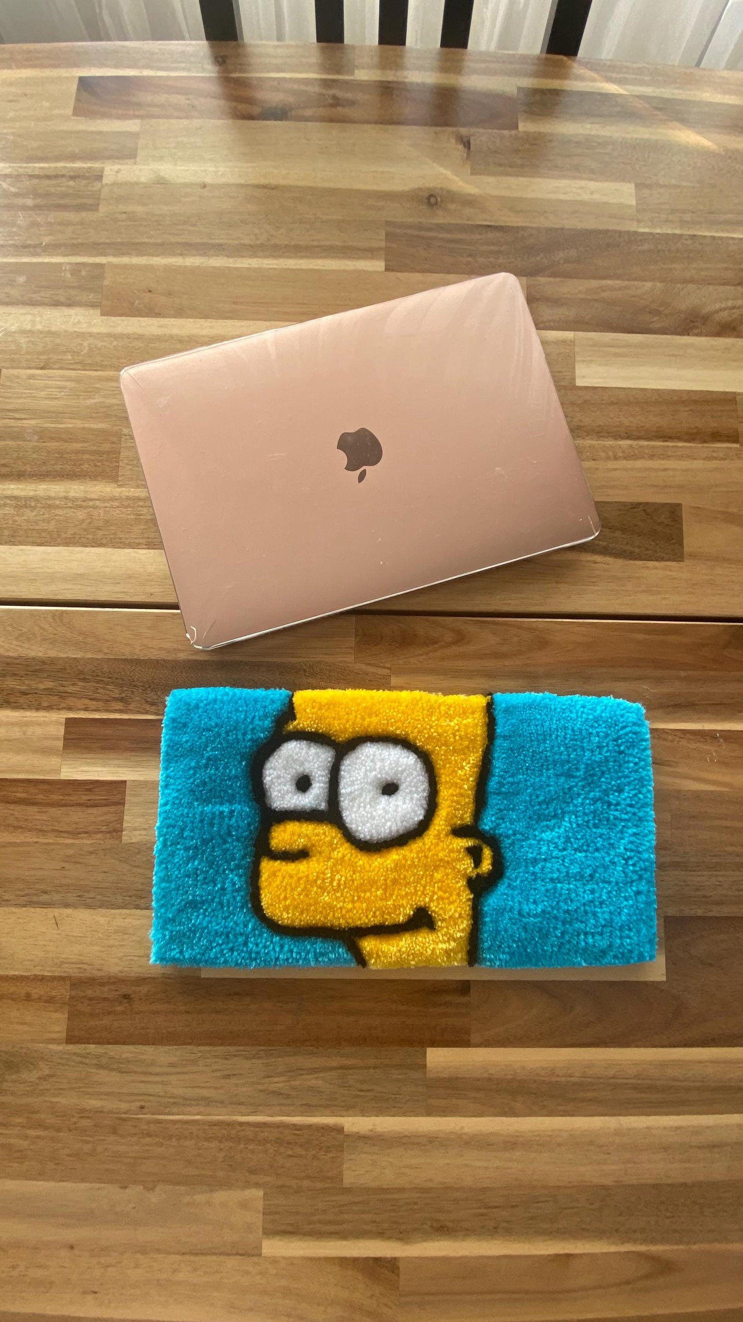 Bart Simpson Keyboard Rug - 44x16cm Handmade Tufted Desk Mat