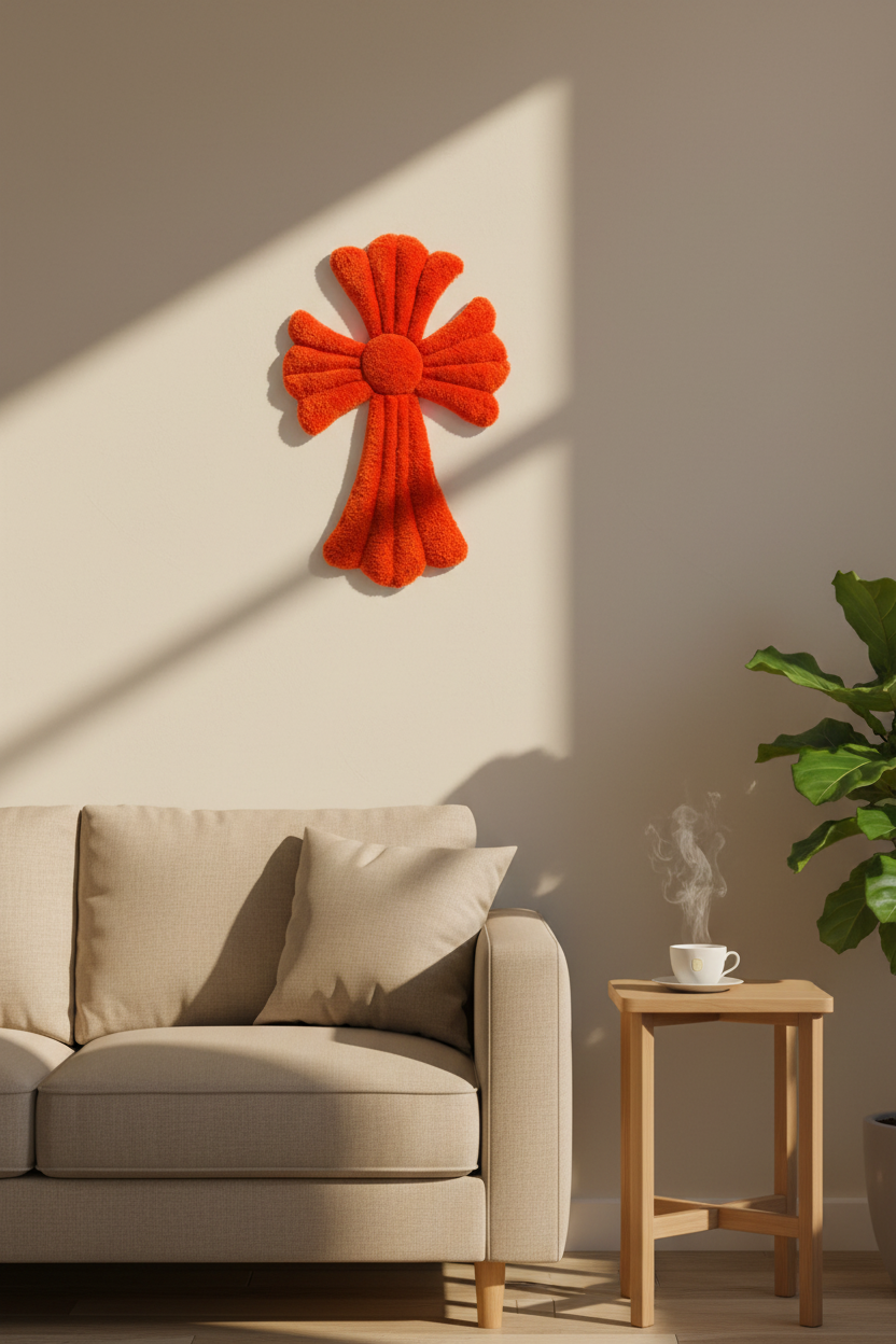 Turuncu tufted haç bitki ve buhar ile